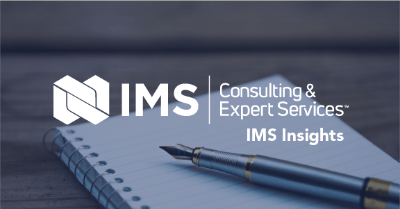 IMS Insights graphic header, background image of wire bound notebook with ink pen laying on it.